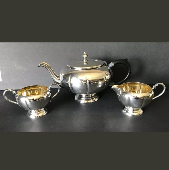Vintage Other - Victorian Plate Silver Plated Melon Tea Set